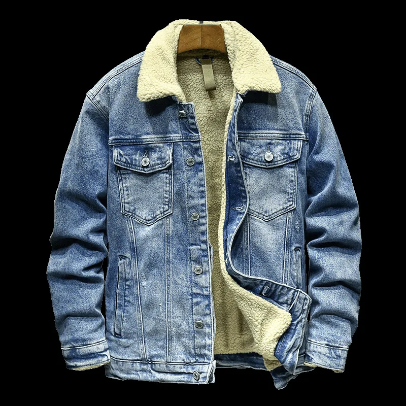 

Мужская повседневная куртка из плотной джинсовой ткани, новинка зимы 2020