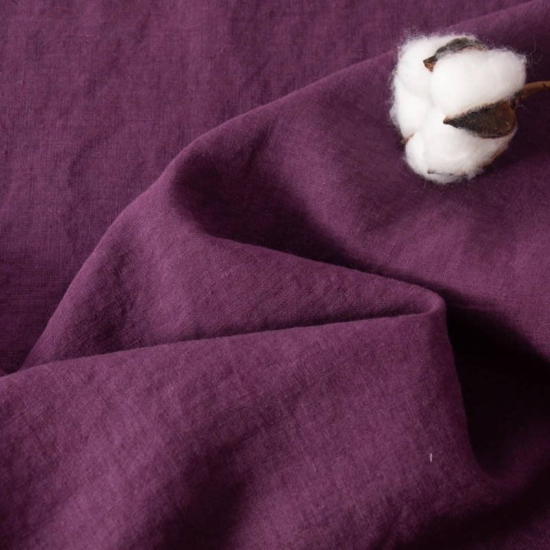 

High quality characteristic flax material Deep purple fabrics Designer customized robe Shirt Pants skirt sewing