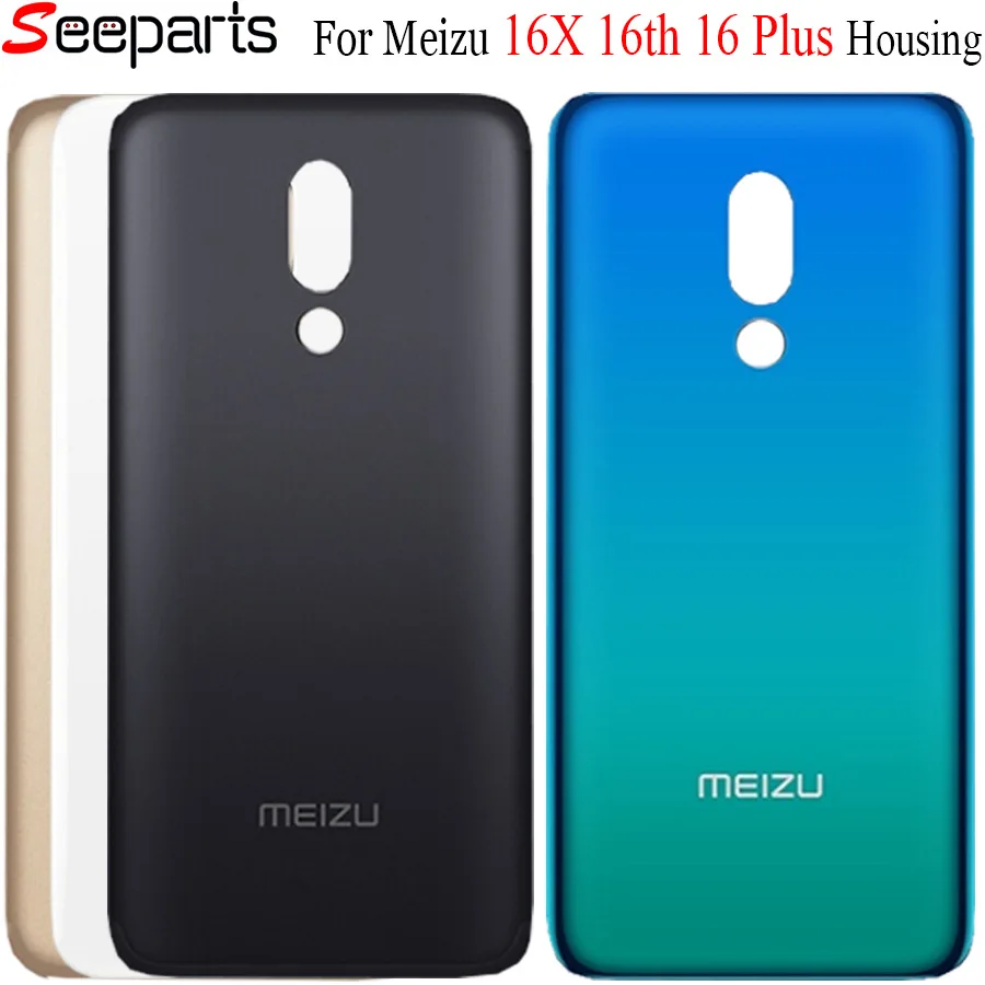 Новинка 100% Крышка батарейного отсека для Meizu 16th 16x16 Plus задняя крышка Запасная