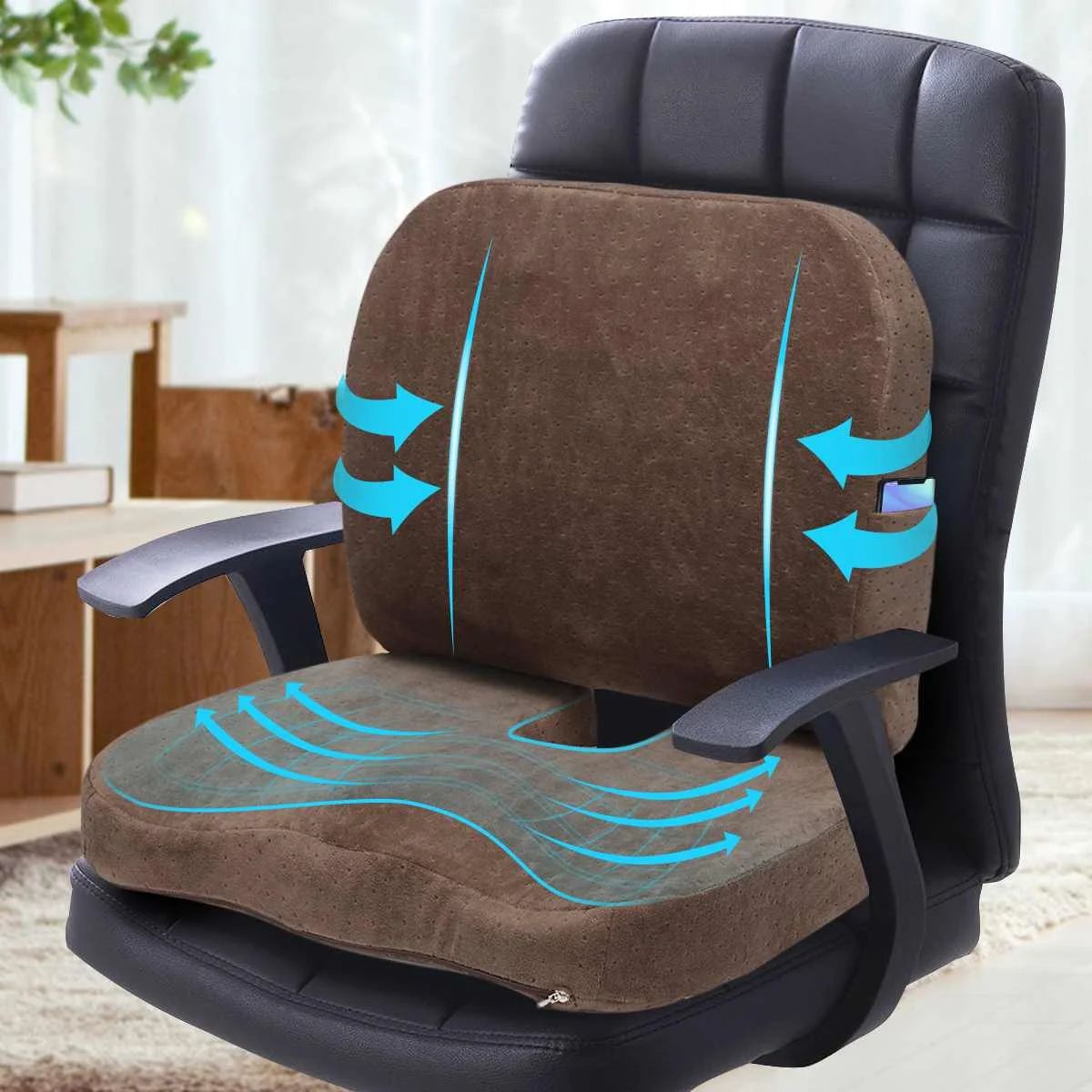 Economici 1set Memory Foam Cuscino Sedile Cuscino Ortopedico Coccige Cuscino Sedia Da Ufficio Supporto Vita Cuscino Schienale Seggiolino Auto Cuscino Massaggio Anca