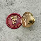 Цветок розовый воск печать штамп растение отпечаток листика для конверта Алфавит штампы для мальчика девочки Свадебное приглашение медная голова деревянная ручка