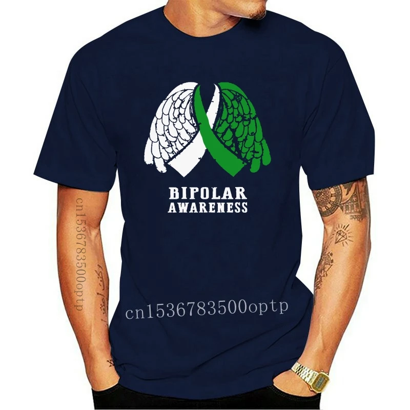 

New Men T Shirt Bipolar Awareness Vintage Ribbon Shirt Women T-Shirt