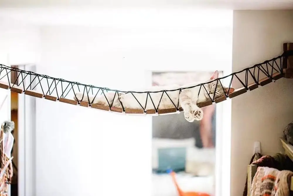 162 см из цельного дерева Настенное подвесное гнездо на платформе для кошек