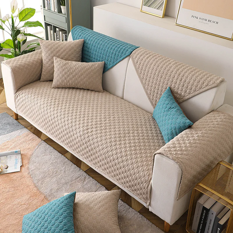 

Cotton Linen Fabric Sofa Cushion L Shape Sofa Cover Sofa Towel Couch Cover Seat Cover for Living Room Corner Sofa Towel