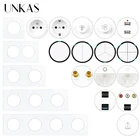 UNKAS, Бесплатная комбинация, 1, 2, 3, 4 набора, 12 кнопки включениявыключения света, два USB-порта, белое стекло, европейская французская розетка