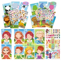 108pcs make a face diy animal jigsaw stickers kids funny puzzle games gift creative stickers baby toys