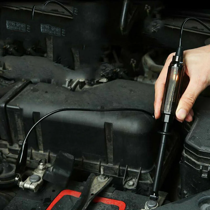

Portable Black Test Light Pencil Auto Car Truck Voltage Circuit Tester 6V/12V/24V DC Hook Probe Gadget Products Car Accessories