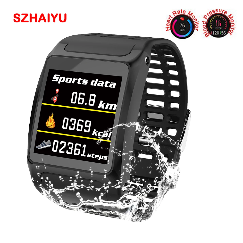 Водонепроницаемый Фитнес трекер с Bluetooth пульсометром и тонометром|Смарт-часы| |