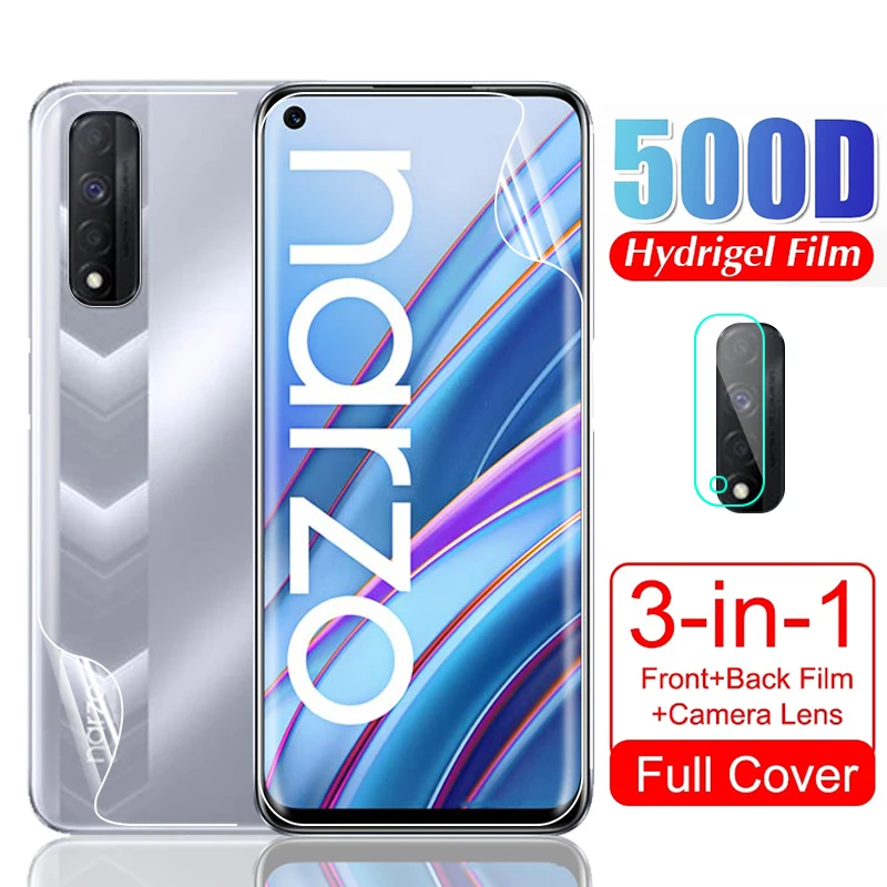 

Мягкая Гидрогелевая пленка для объектива камеры Realme Narzo 30 передний, Задний защитный дюйма, не стекло