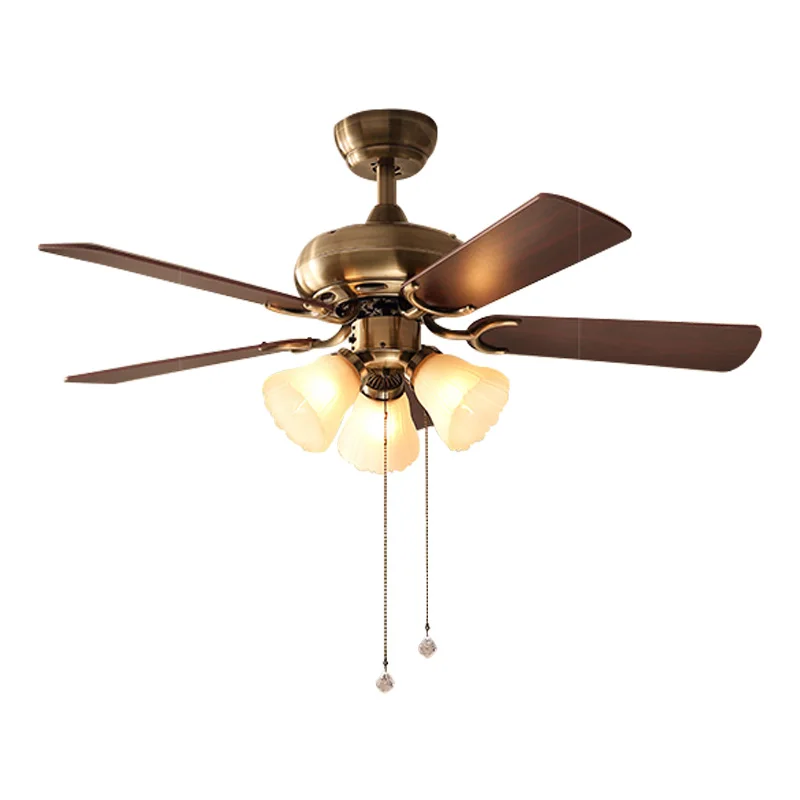 

42 inch American Vintage Ceiling Fan With Lights Remote Control 220v Ventilador De Techo Bedroom Ceiling Fans