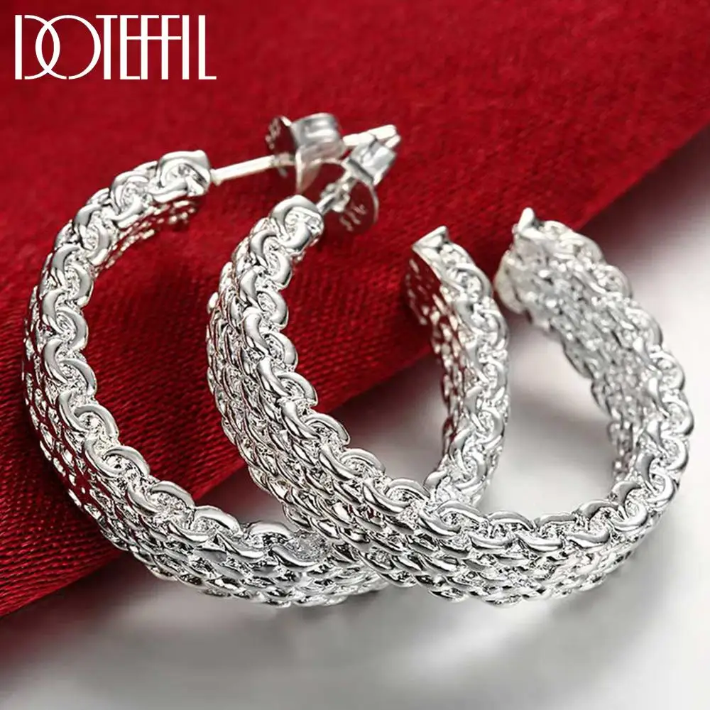 Серьги-гвоздики женские DOTEFFIL Круглые из стерлингового серебра 925 пробы подарок
