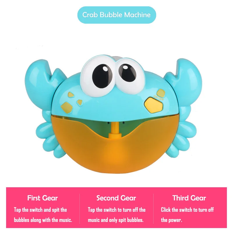 Blue Crab No Box Bubble Краб игрушка для ванны машина Bubble крабы лягушка музыкальная Ванна мыло автоматический пузырь чайник Ванная комната для малышей Малыш игрушка подарок - Цвет: Blue Crab No Box