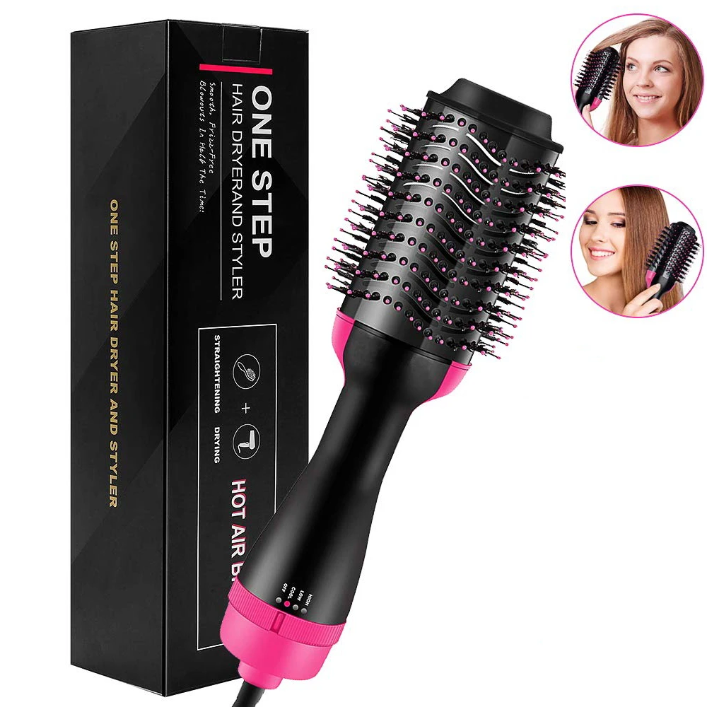 

Hair Dryer and Volumizer 1000W Rotating Hot Air Brush Professional Blow Dryer Comb Brush Electric Ion Blow Dryer Brush GH4