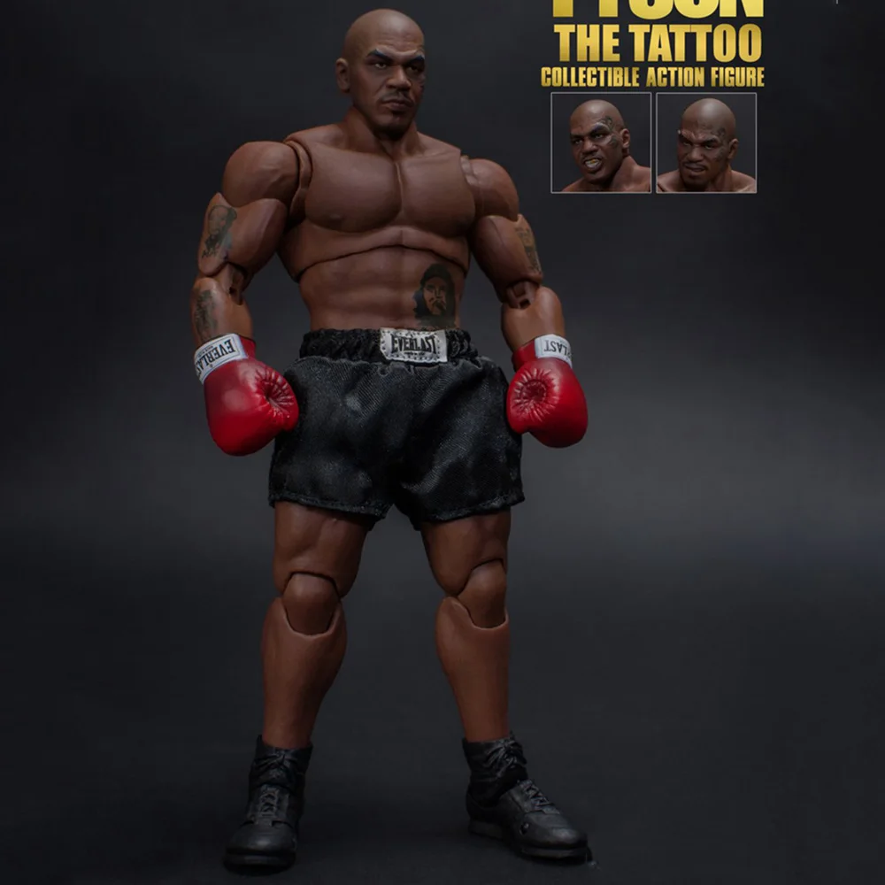 

In Stock 1/12 Scale Full Set MIKE TYSON Tattoo Version with Three Heads Sculpts World Heavyweight Champion Action Figure Model