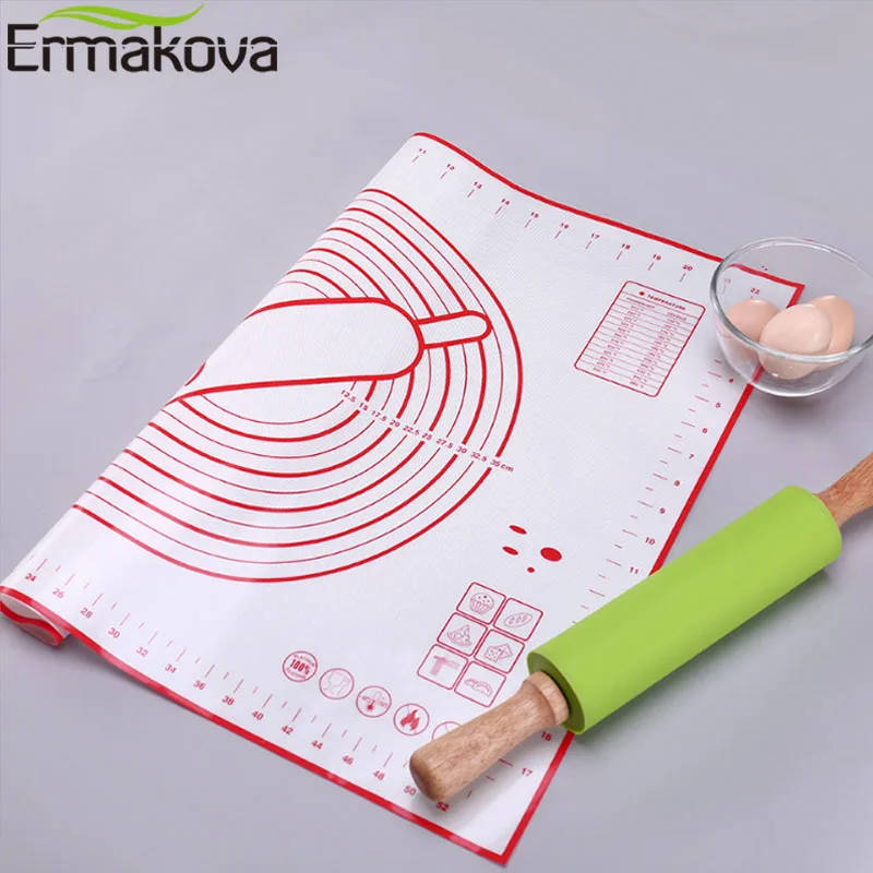 ERMAKOVA силиконовый коврик для выпечки толстый нескользящий лист с измерениями BPA