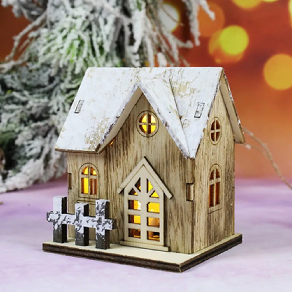 

Christmas LED Light Wooden House Luminous Cabin Christmas Decor Home Decor Fairy Night Lamp Pendant Prop Led House Gift