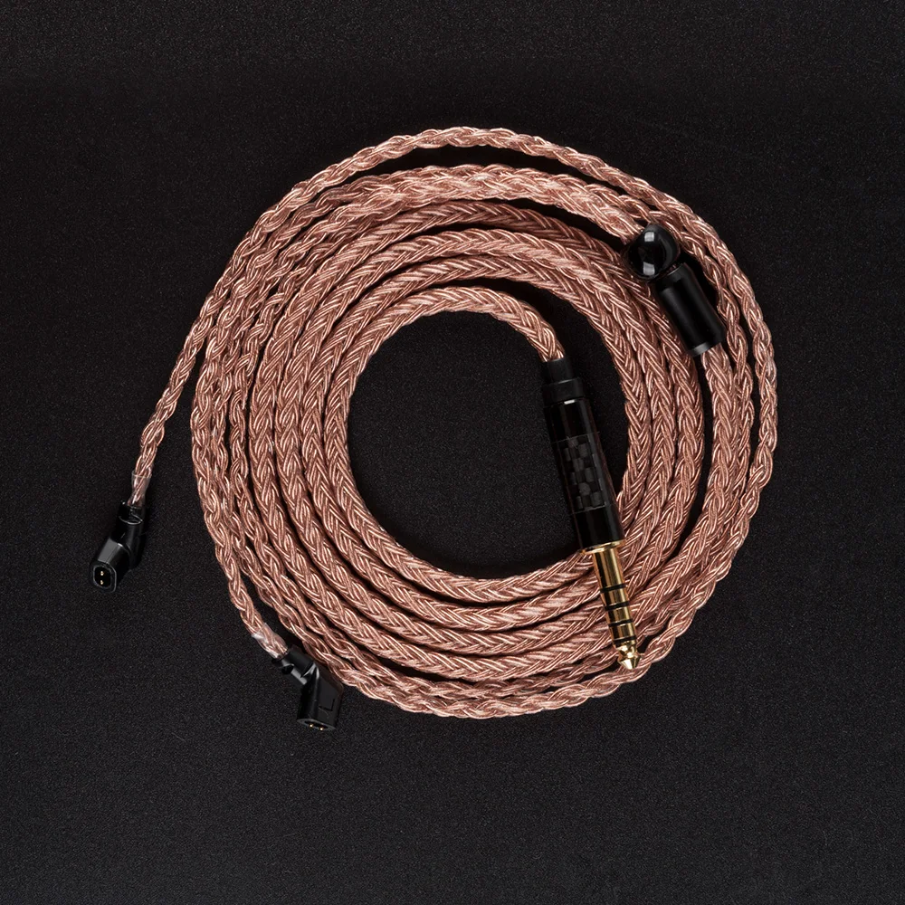HiFiHear 16 Core Import Single Crystal Copper Cable 2.5/3.5/4.4mm With MMCX/2pin Connector For KZ ZS10 AS10 CCA C12 BLON BL-03