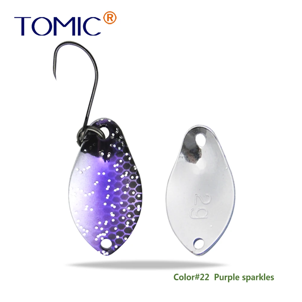 purple sparkles Томик 2 г микро рыболовные приманки латунные форели ложки металлические приманки воблер форель зона pesca Спиннер приманка - Цвет: purple sparkles