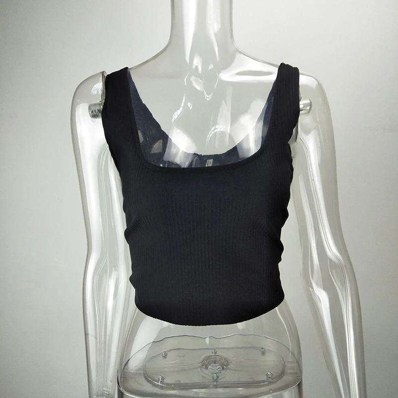 

New Women Casual Spring Summer Sexy Sleeveless Cami VestKnitted Bottoming Shirt Cotton Fitness Crop Top Ladies Short Tank Tops