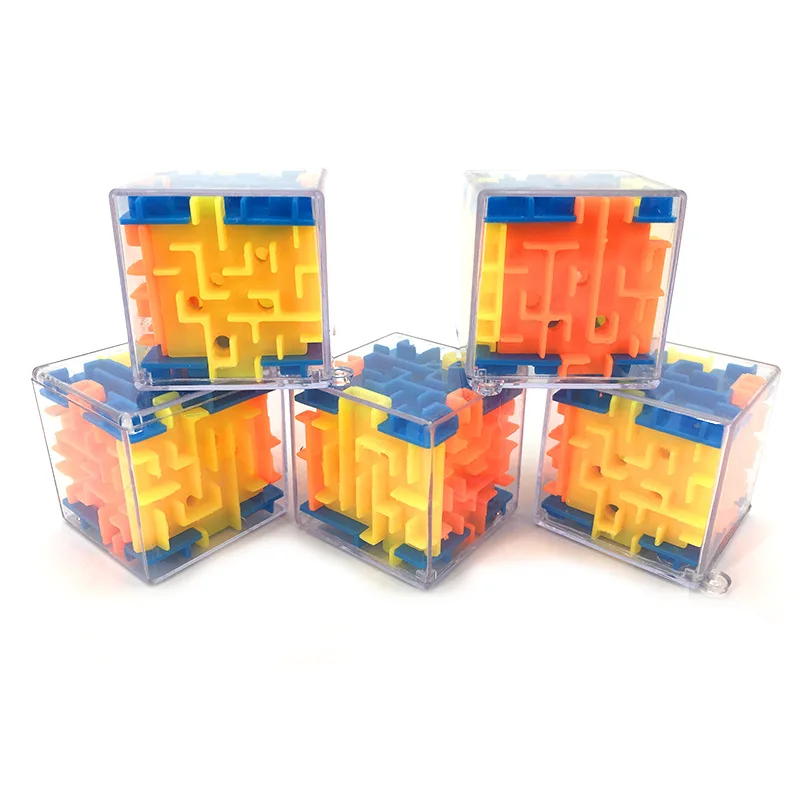 

Kid 3D Maze Magic Cube Clear Six-sided Puzzle Rolling Ball Game Labyrinth Toys for Children Balance Training Stress Reliever Toy