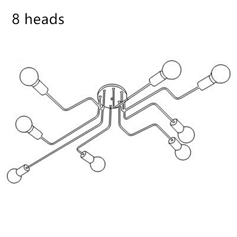 8 heads Светильник люстра люстры люстра потолочная светильники лофт люстра лофт подвесные светильники лофт декор подвесной светильник люстра для кухни светильник подвесной люстра детская люстры потолочные светильник лофтлюстры - Цвет корпуса: 8 heads