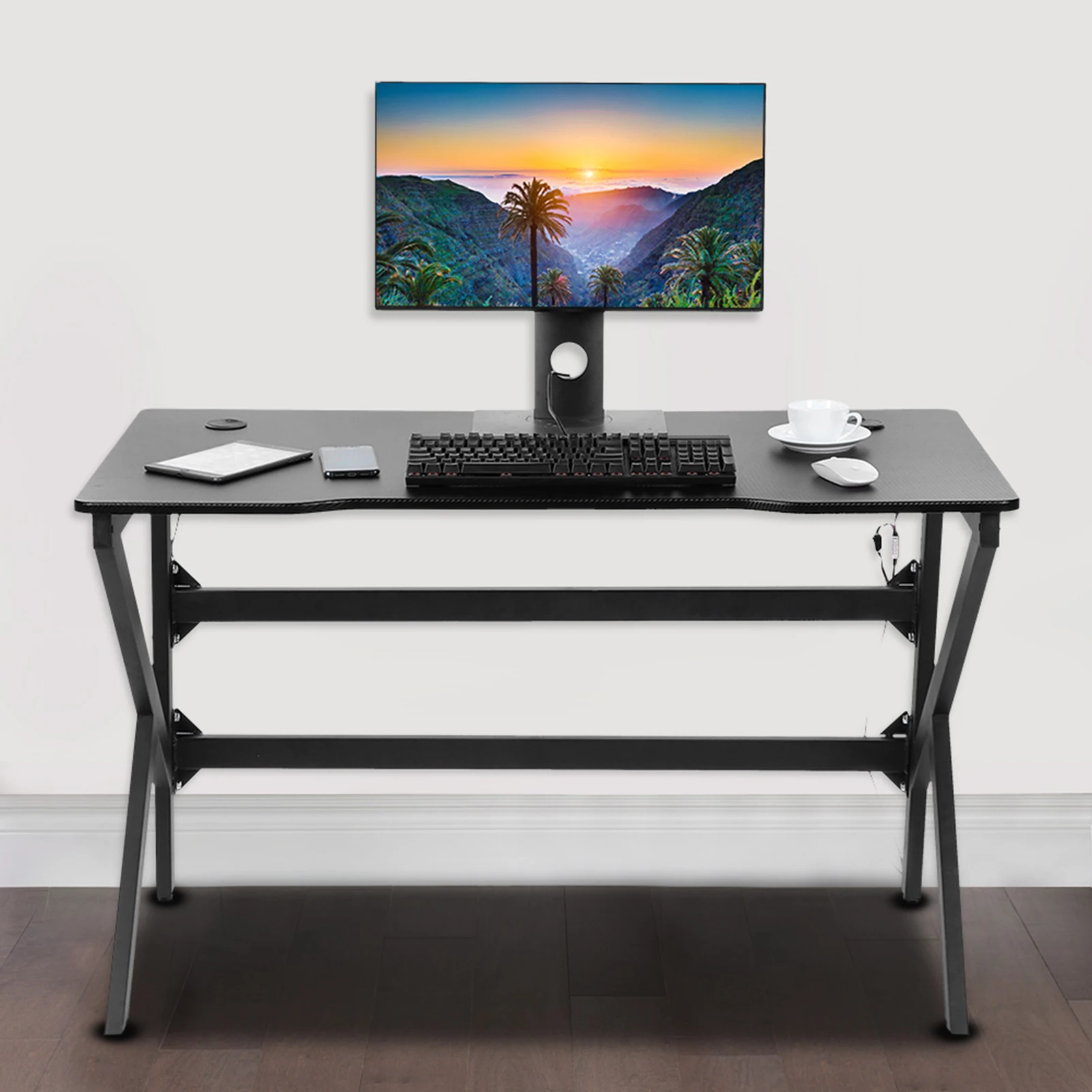 Стол компьютерный игровой Эргономичный с RGB светодиодный подсветильник кой и USB