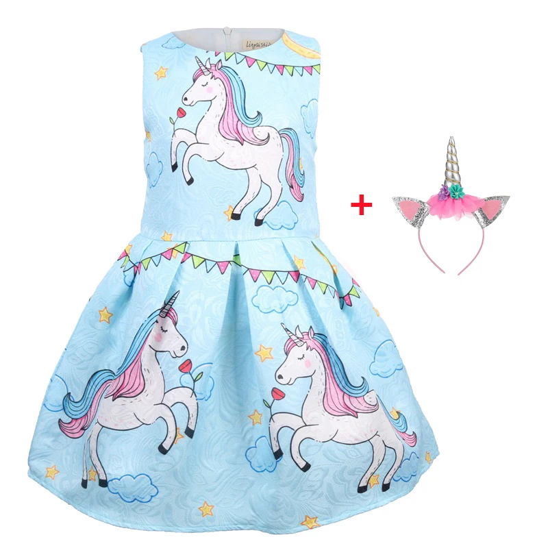 Unicorn Baby Girls Dress for Kids Children Party cosplay Clothes kids Princess Costume unicornio dress little pony toy headband | Детская