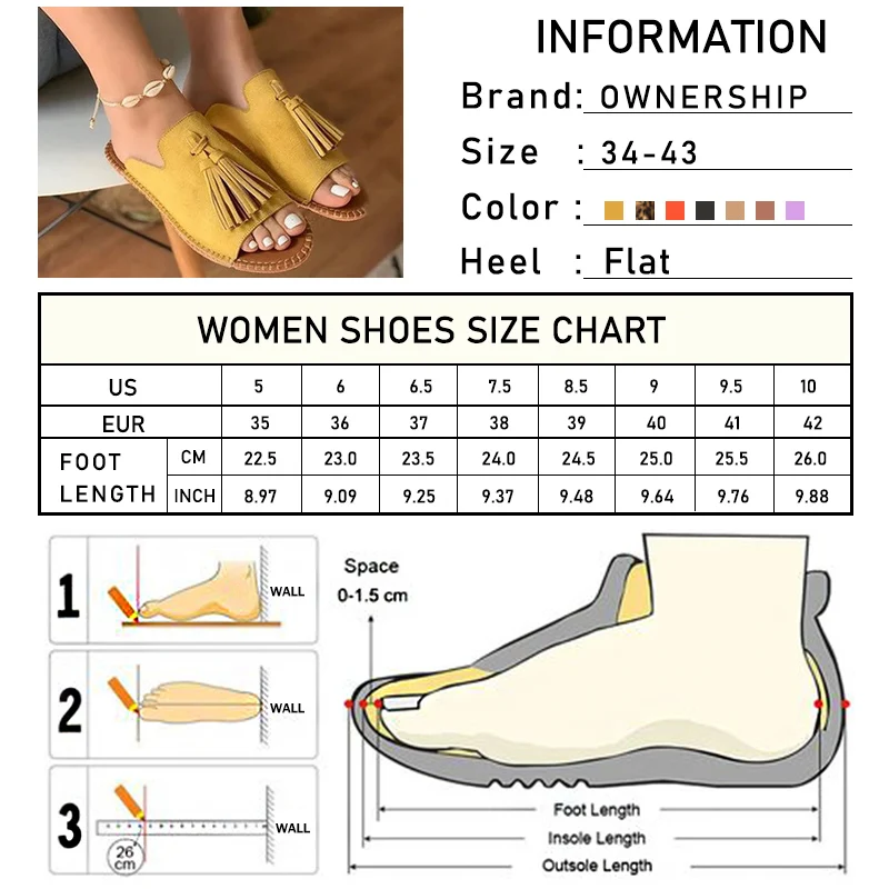 

Women Slippers Woman Non-slip Slides Women's Comfortable Flats Ladies Fashion Tassel Female Leopard Open Toe Shoes Plus Size