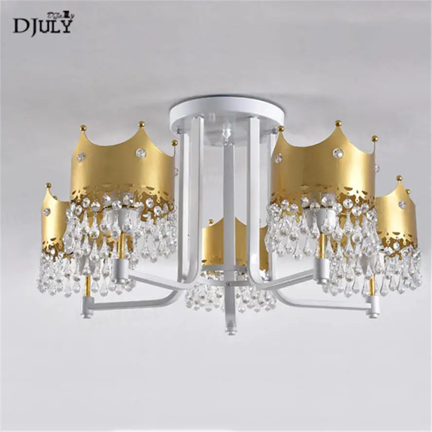 

nordic Crown crystal luxury chandelier lighting for living room children bedroom led ceiling luster home deco lighting fixtures