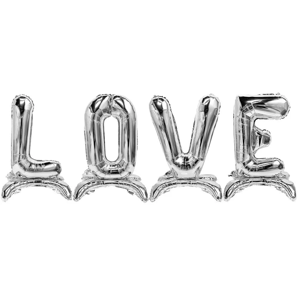 Алфавит &quotлюбовь&quot Серебряный Золотой Розовый Красный Шар 32 дюймов алюминиевая