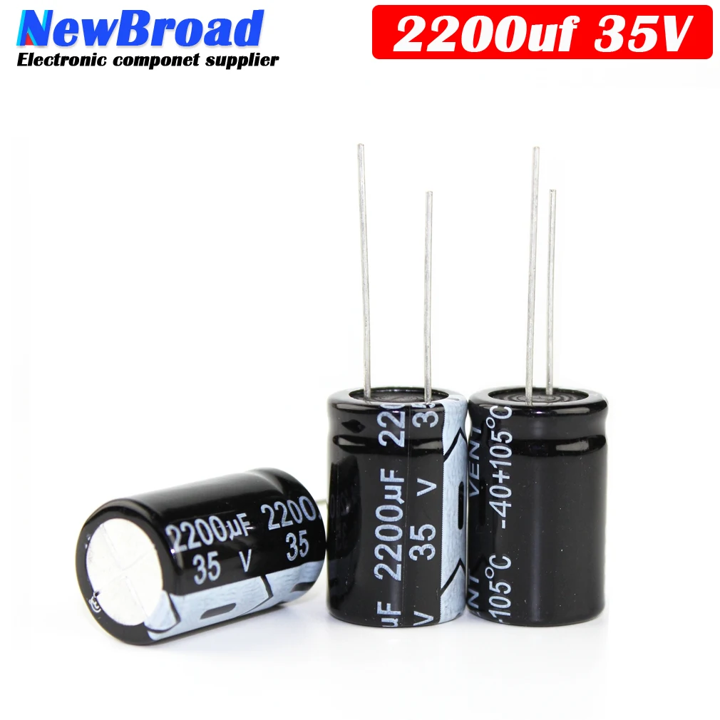 10PCS Original aluminum electrolytic capacitor 2200UF 16V 25V 35V 50V 63V 80V plug-in multi specification 18*35 16*25MM | Электронные