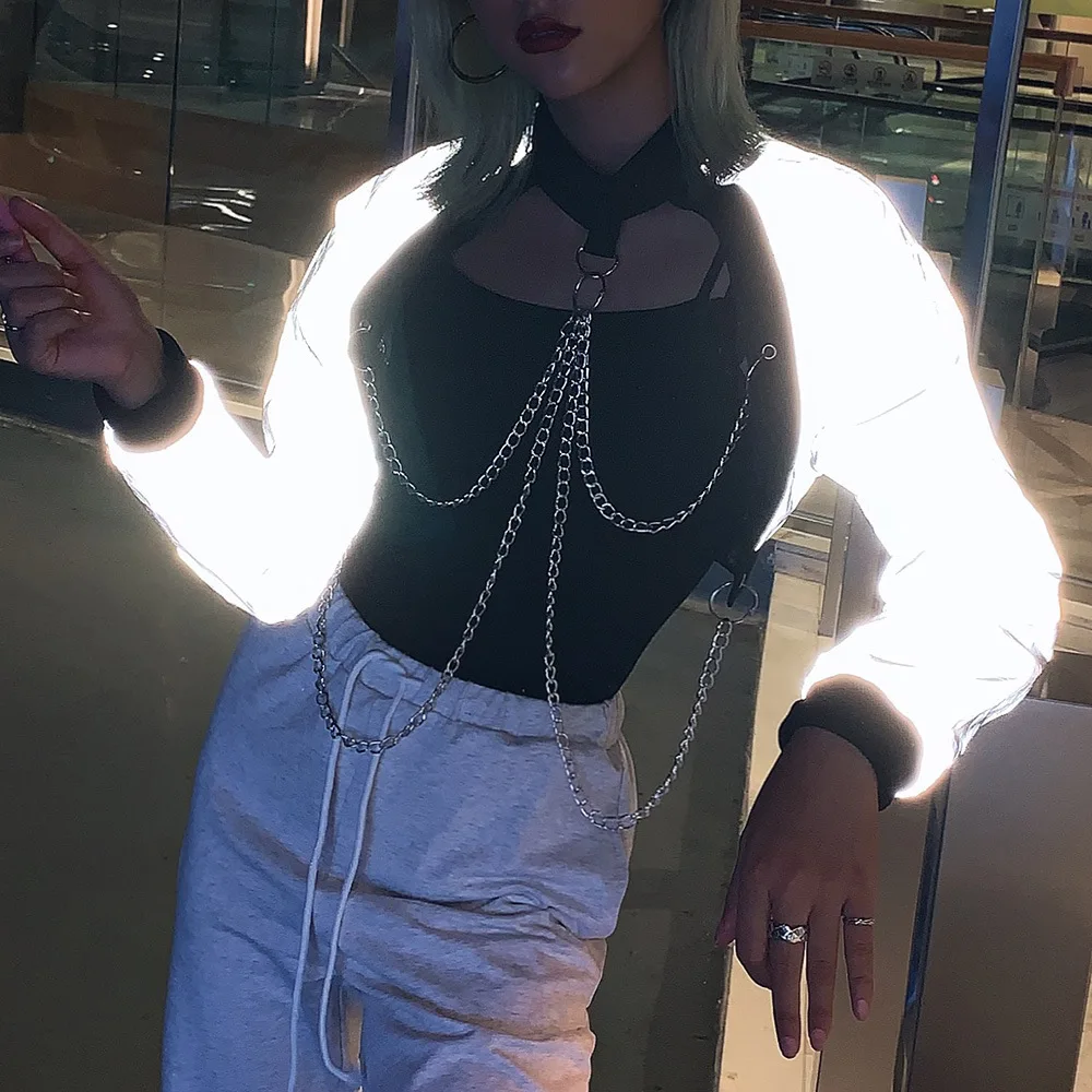 Новое Женское Необычное Ожерелье Светоотражающая куртка |