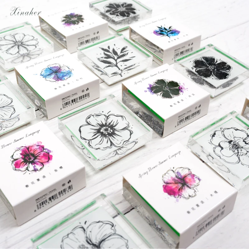 XINAHER Винтажные Цветы украшения Штамп акриловые резиновые штампы для stationery