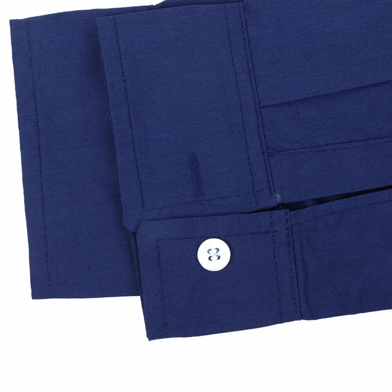 Рубашка мужская с воротником стойкой длинным рукавом однотонная