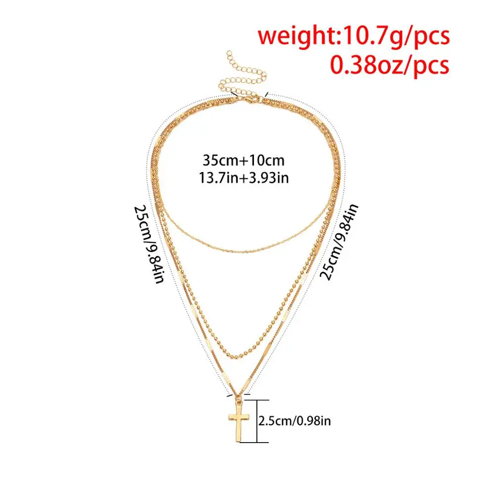 Women's Vintage Cross Multilayer Necklace Stylish and Simple Business Wild Clavicle Chain Jewelry | Украшения и аксессуары