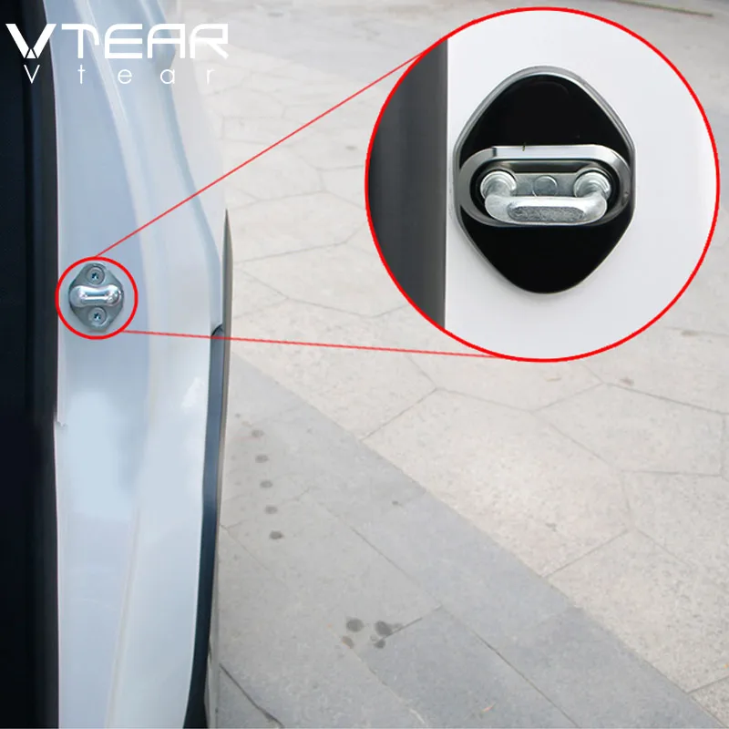 Vtear нержавеющая сталь автомобильная защита для дверного замка крышка для хендай крета hyundai creta ix25 ix35 i20 i30 i40 Tucson солярис solaris аксессуары