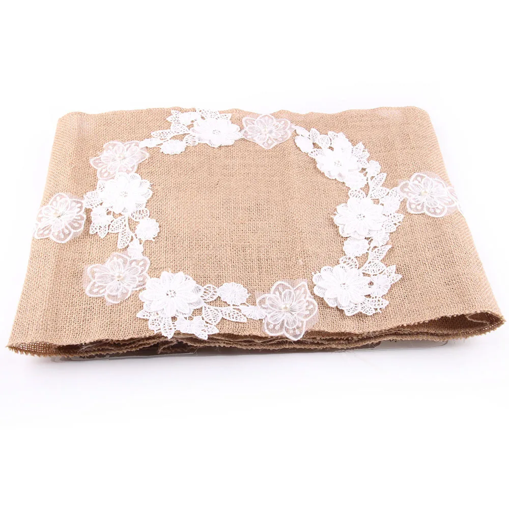 Новый стиль настольный флаг кружевная лента льняной рождественское свадебное