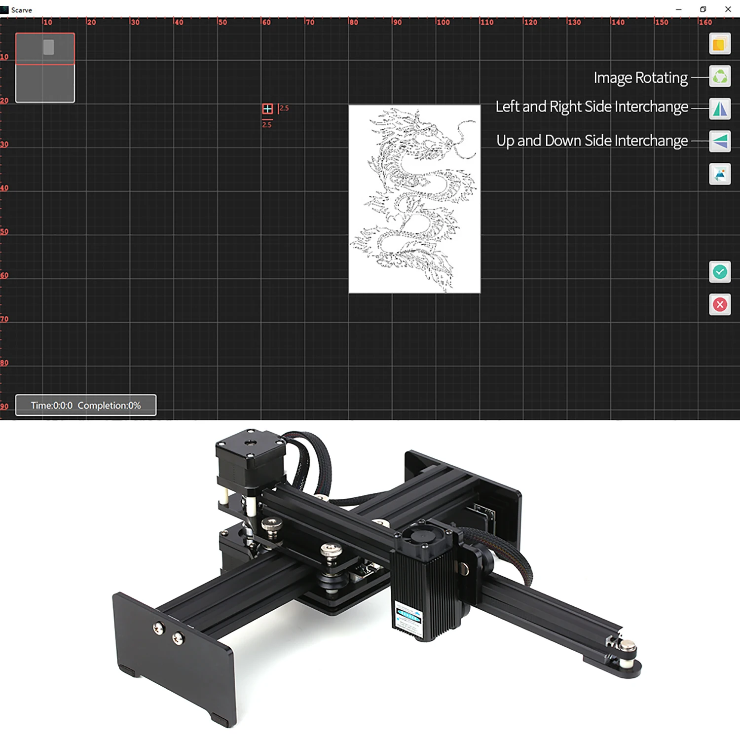 Портативный лазерный гравировальный станок 30 Вт настольный гравер принтер