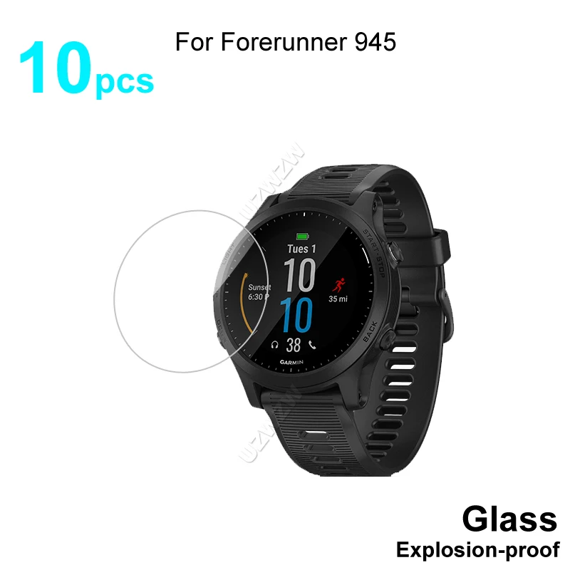 

10pcs For Garmin Forerunner 945 Smart Watch Screen Protector Protective Tempered Glass Film Explosion-proof