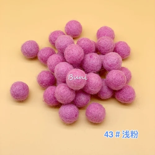 43 color number 10 шт. британский импорт твердый шерстяной шар диаметр 1,5 см шерстяные шарики DIY материал для бижутерии шпилька Материал Рождественский войлок - Цвет: 43 color number