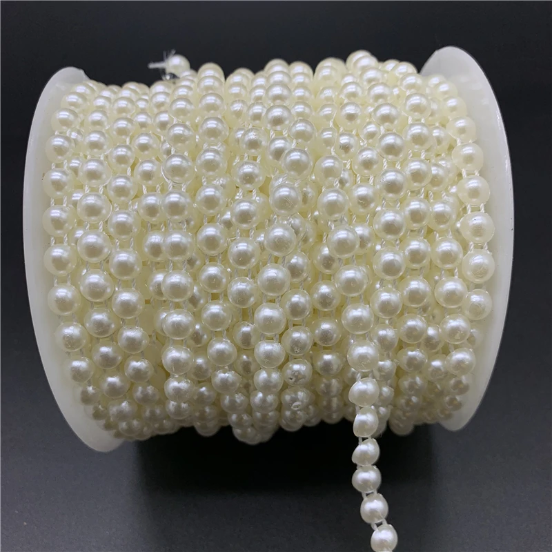 Полукруглые бусины из искусственного жемчуга Белый/цвет слоновой кости гирлянда