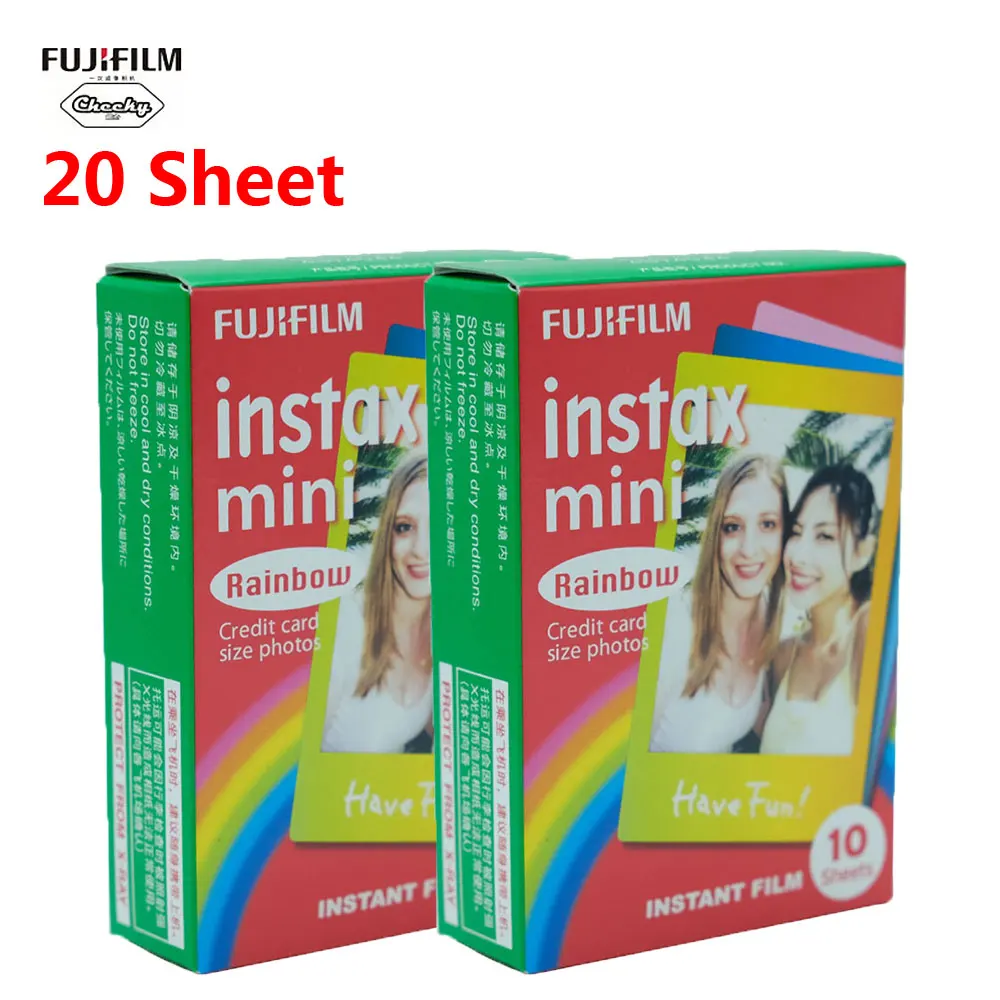 20 Sheets Fuji 10-60 листов Fujifilm Instax Mini пленка для ЖК-дисплея с подсветкой Fujifilm Instax Mini 7/8/9/10/30/50 s/фотоаппаратов моментальной печати 7 s/90/25/20i/25i/50i/ пленка 55i/Share SP-1 - Цвет: 20 Sheets