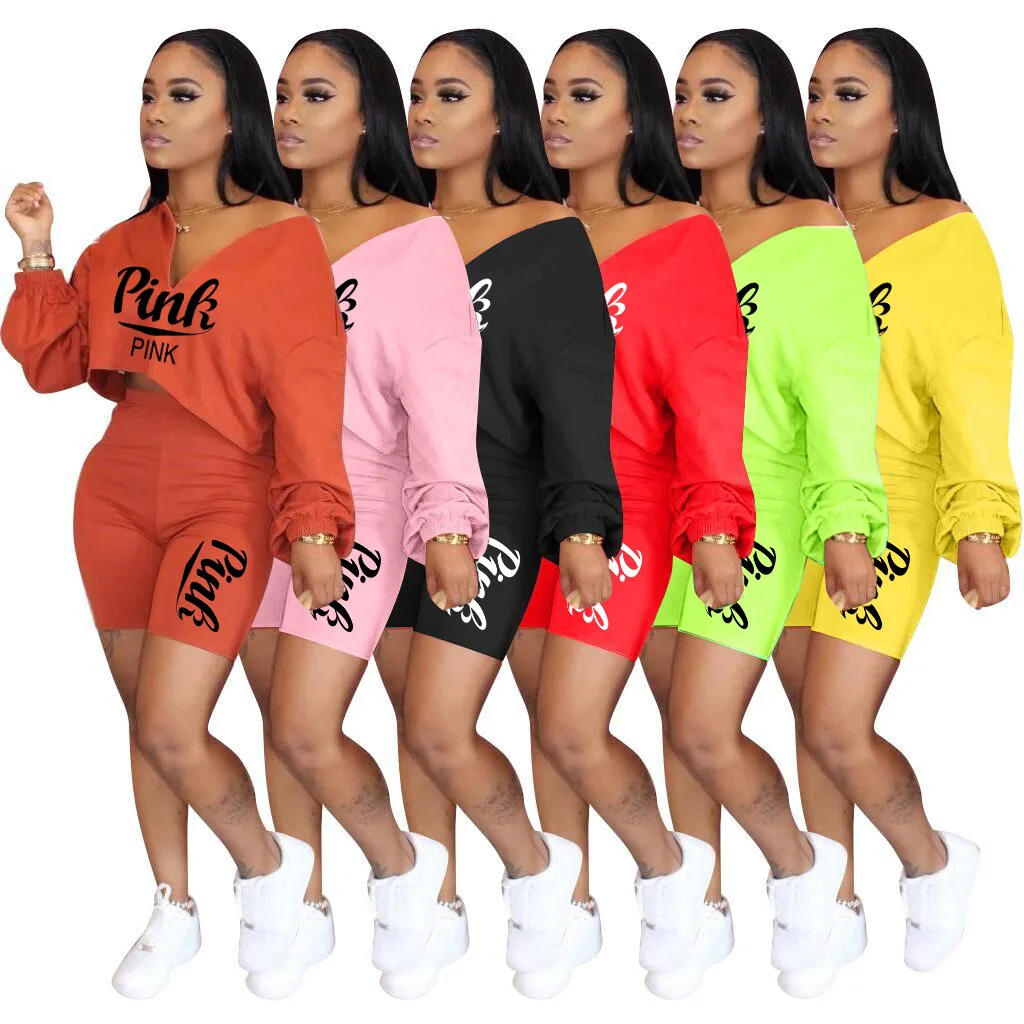 

Женский модный Повседневный однотонный костюм из двух предметов, свободная спортивная толстовка, топ, штаны для бега, спортивные костюмы, в...