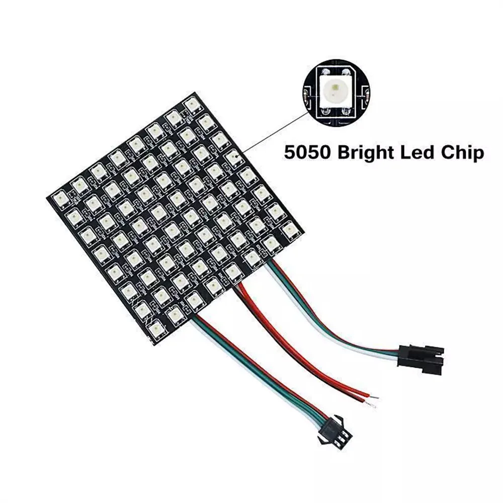 8*8 16*16 8*32 Pixels WS2812 Digital Flexible LED Programmed Panel Screen Individually Addressable Full Color Display Board DC5V | Лампы и