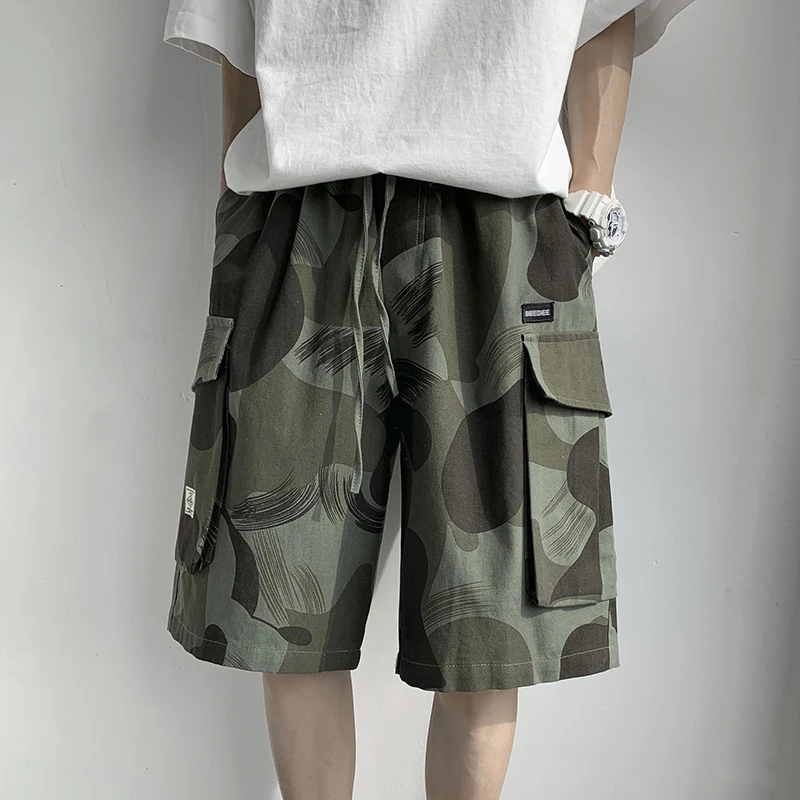 

Summer Men's Loose Casual Shorts Knee Length Beach Pants Camouflage Big Pockets K37