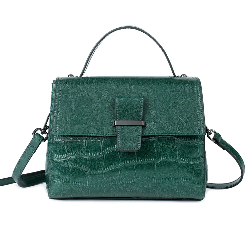 Ladies Handbag Genuine Leather Bag Female Flip Top Shoulder Messenger Bag High Quality Handbag Vintage Postman Handbag