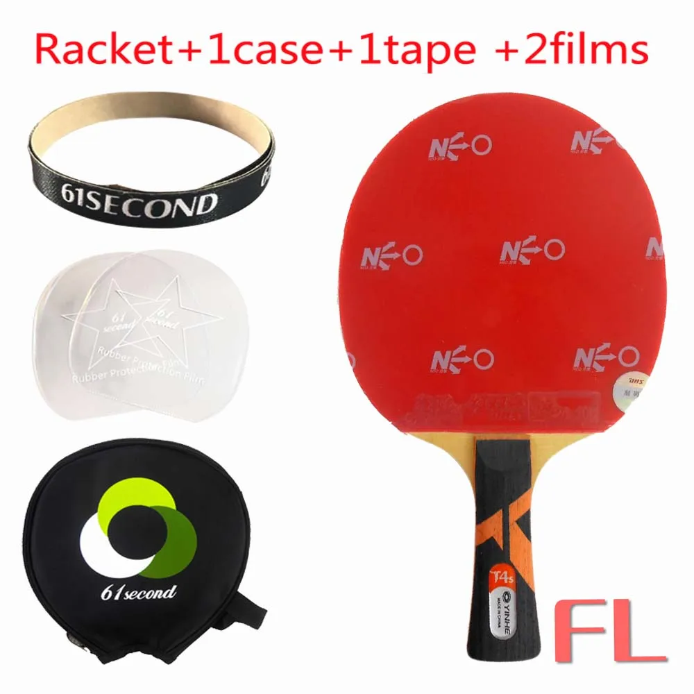 FL with Y 1case Профессиональная комбинированная ракетка Galaxy YINHE T4s с 2x DHS NEO Hurricane 3 Rubbers Long Shakehand-FL - Цвет: FL with Y 1case