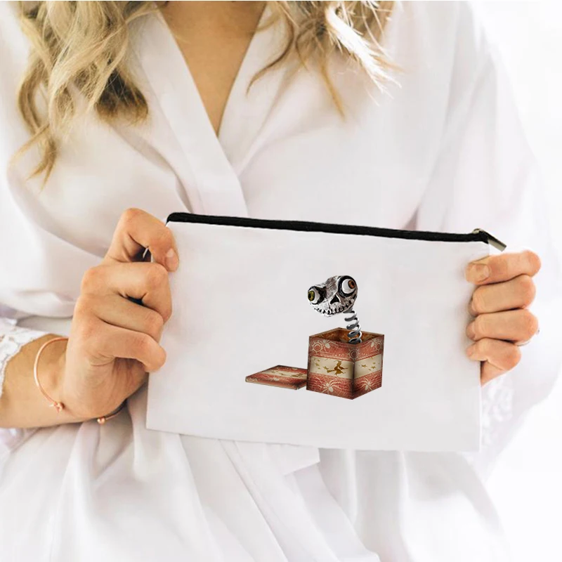 

Human Skeleton Cosmetic Bag for Makeup Organizer Mini Pouch Make Up Bags Women Women's Travel Storage Free Shipping Handbags