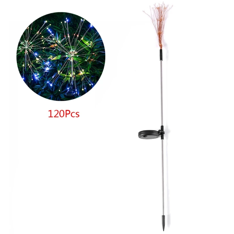 

13MA Outdoor LED Solar Dandelion Lights 90/120/150 LEDs Waterproof Flash 2 Modes String Light for Garden Terrace Decoration