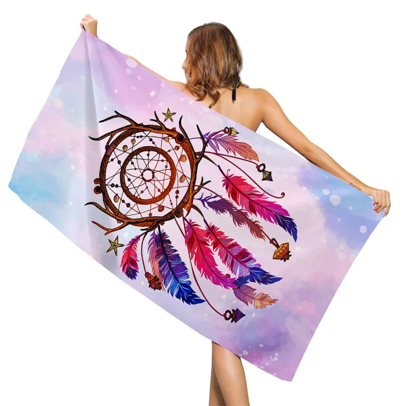 

Boho Dreamcatcher Beach Towel Super Soft Water Absorbent Bath Towel Shawl for Traveling Bathroom Swimming Camping